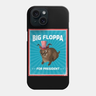 Big Floppa for President Meme Art - Funny Political Retro Vintage Propaganda Poster Big Cat Caracal Phone Case