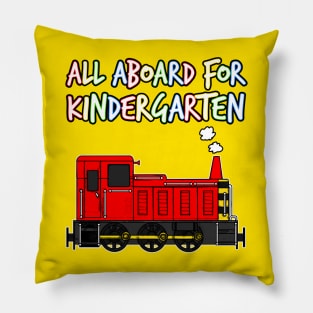 All Aboard For Kindergarten Diesel Train (Red) Pillow