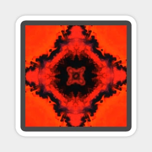 Red Smoke Kaleidoscope Pattern Magnet