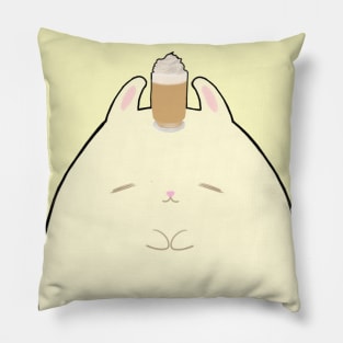 Coffee Lover Bunny Pillow