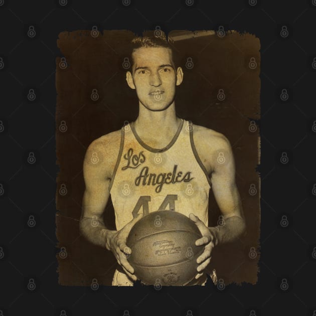 Jerry West - Vintage Design Of Basketball by JULIAN AKBAR PROJECT