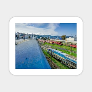 Beautiful City View with Train Magnet