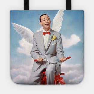 Pee Wee Herman in heaven with bike, art Tote