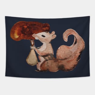 Squirrel Watercolor Seamless Pattern Tapestry