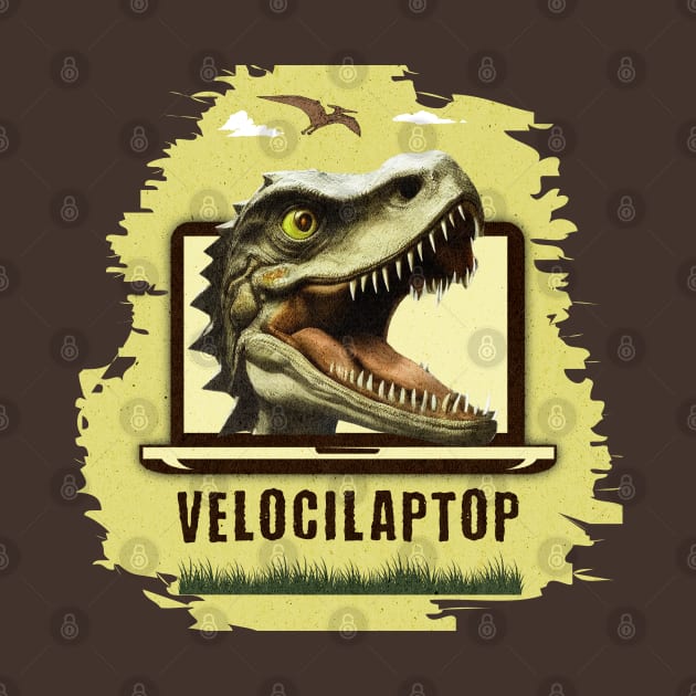 Velocilaptop Funny Raptor Computer Nerd by antarte