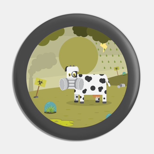 Pollution Cow Pin by segogfx