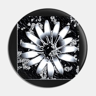 Black metallic flower Pin