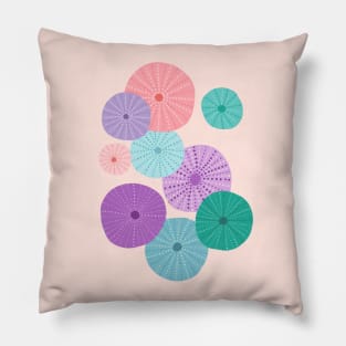 Sea Urchin Pattern in Mermaid Hues Pillow