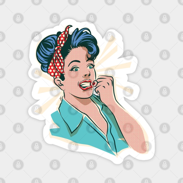 POP ART GIRL Magnet by Sauher