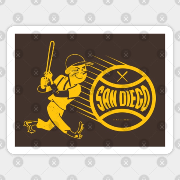 Throwback San Diego Padres by © Buck Tee Originals - San Diego Padres -  Sticker