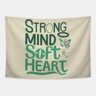 Women Strong Mind Soft Heart depression awareness butterfly Tapestry