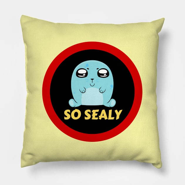 So Sealy - Seal Pun Pillow by Allthingspunny