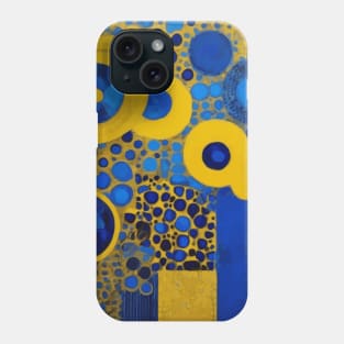 Blue and Yellow Abstract Flowers After Klimt Phone Case