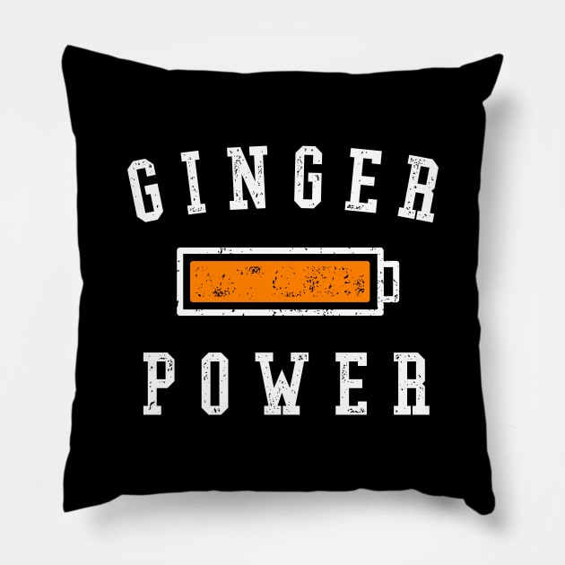 Ginger Power - Funny Ginger Battery Pillow by propellerhead