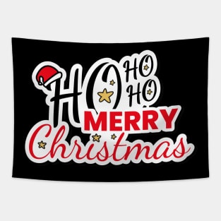 Ho HO HO Merry Christmas Santa Text Design Tapestry