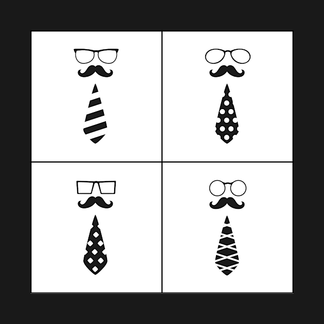 Clerk with mustaches and eyeglasses caricature by SooperYela