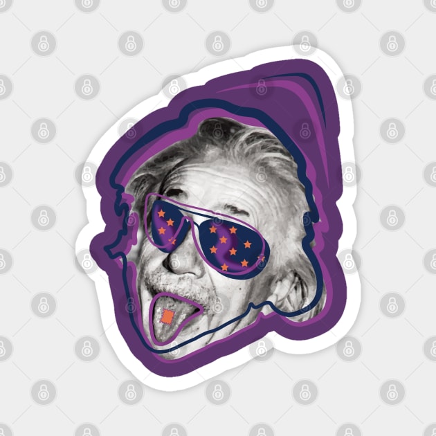 Albert Einstein • Am I or are the others crazy? v3 Magnet by Twisted By Art