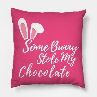 Easter Bunny Ears Chocolate Lover's Design. Cute Bunny Rabbit Pun Design. Pillow