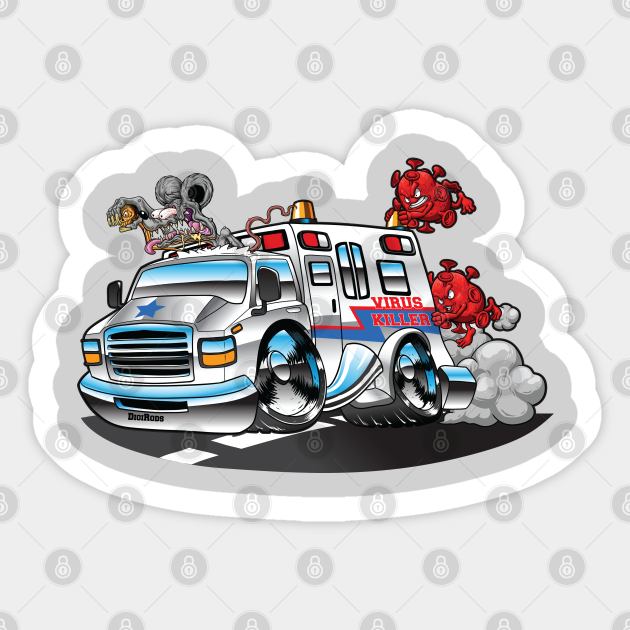 DigiRods Rat Rod Racer Virus Killer Emergency Coronavirus Ambulance Cartoon Car Series - Rat Rod - Sticker | TeePublic DigiRods Rat Rod Racer Virus Killer Emergency Coronavirus Ambulance Cartoon Car Series - Rat Rod - Sticker | TeePublic