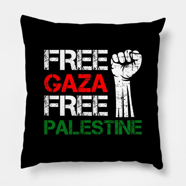 Free Gaza Free Palestine - We Stand With Palestinian People Pillow by mangobanana