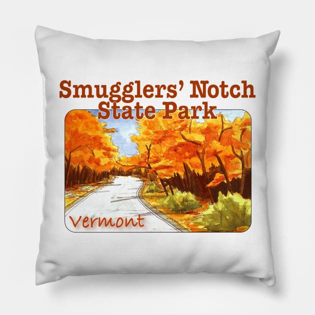 Smugglers' Notch State Park, Vermont Pillow by MMcBuck