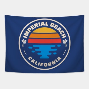 Retro Imperial Beach California Vintage Beach Surf Emblem Tapestry