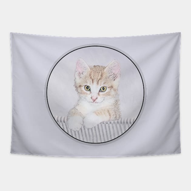 Orange Tabby Kitten Tapestry by Alpen Designs