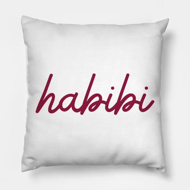 habibi - maroon red Pillow by habibitravels