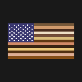 Melanin Skin Tones American Diversity Flag T-Shirt