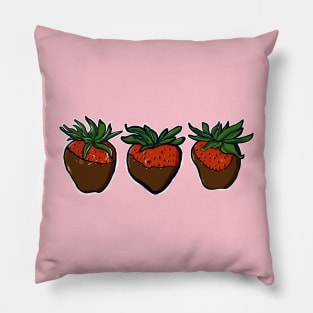 Chocolate Covered Strawberries Graphic Tee Pillow