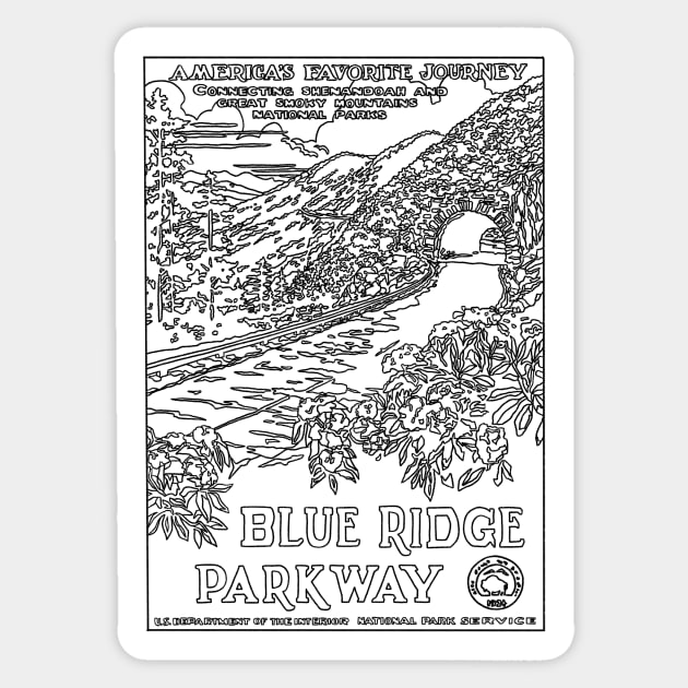 Blue Ridge Parkway - Blue Ridge Parkway - Sticker | TeePublic
