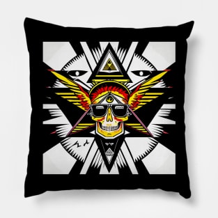 Chill Illuminati Skull Pillow