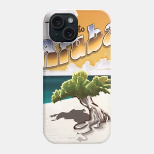 Aruba travel poster Phone Case