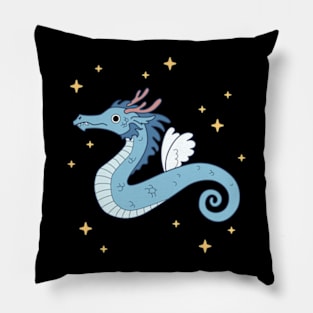 Little blue dragon Pillow