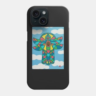 Dragonfly Hamsa by Harriette Knight Phone Case