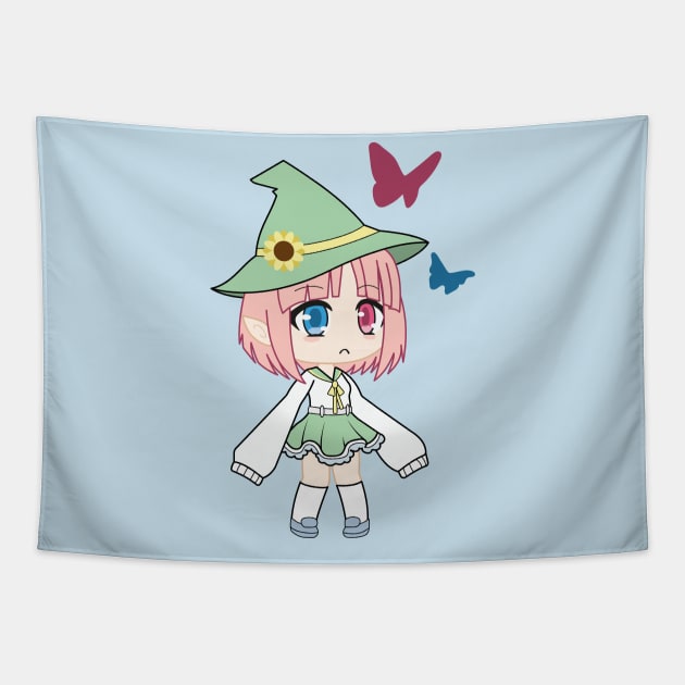 Cute Gacha Gilr - Little Witch Tapestry by UwU Kitty