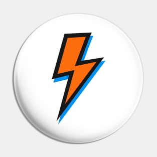 Orange and Blue Lightning Bolts Pin