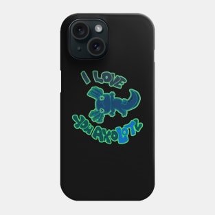 I LOVE YOU AXOLOTL  black mud puppy t-shirt Phone Case