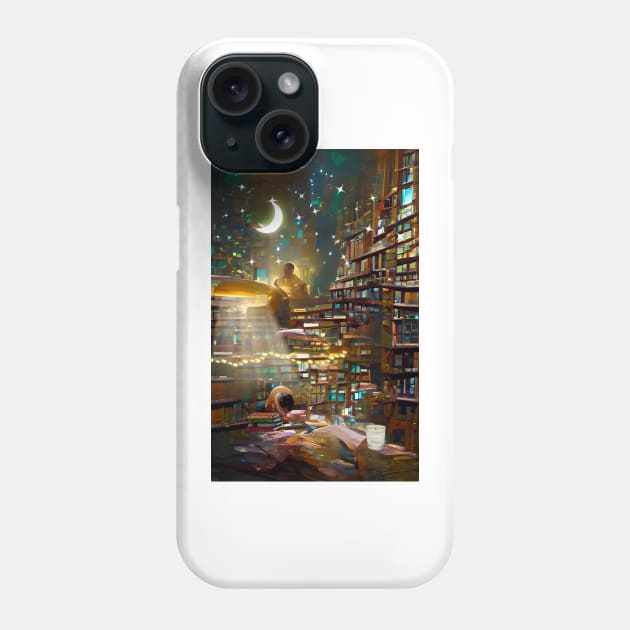 Moonlight Library | National library week | literacy week Phone Case by PsychicLove