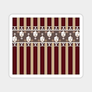 Oak Red Beige Lined Decorative Design Magnet