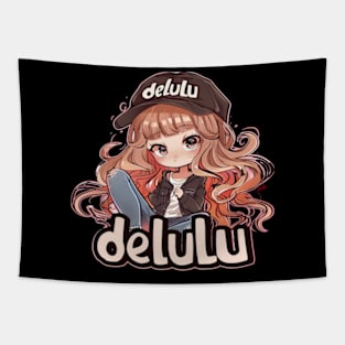 Delulu Anime Girl Tapestry