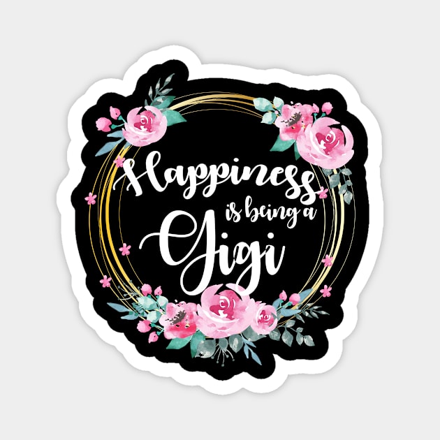 Happiness Is Being A Gigi Floral Magnet by LiFilimon