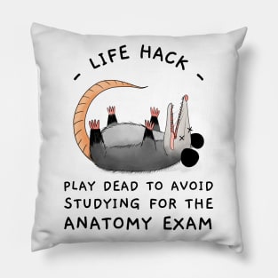 Play Dead To Avoid Studying For Anatomy Exam- Medical Student In Medschool Funny Gift For Nurse & Doctor Medicine Pillow