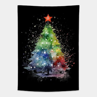 Watercolor Christmas Tree Tapestry