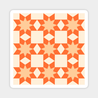 Orange Tennessee Star Patchwork Pattern Magnet