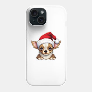 Christmas Peeking Chihuahua Dog Phone Case