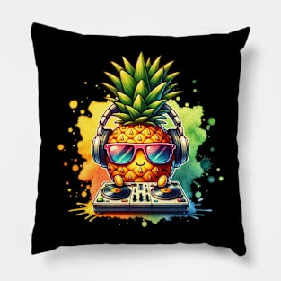 Watercolor Cool Kawaii Pineapple DJ Pillow