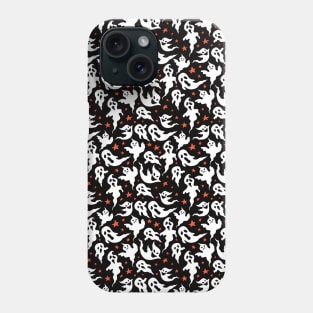 Creepy Cute Ghosts and Stars Black Halloween Pattern Phone Case