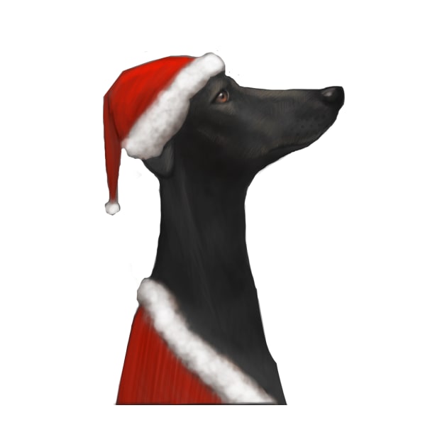 Christmas Black Greyhound by JHeavenor