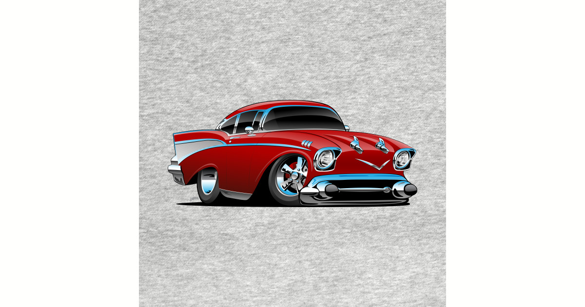 Classic Hot Rod 57 Muscle Car Low Profile Big Tires And Rims